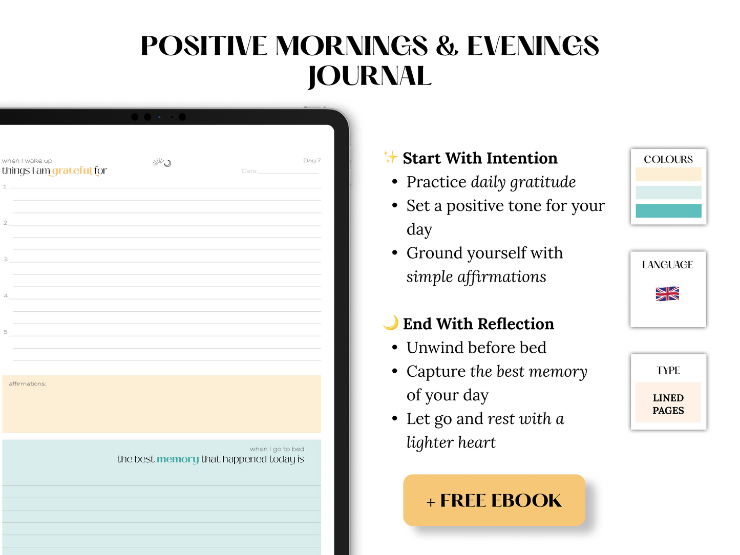 Positive Mornings & Evenings Journal