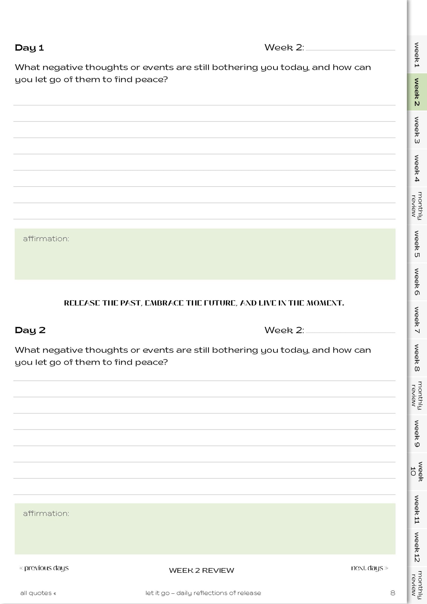 Let It Go – 12-Week Guided Reflection Journal